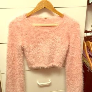 For Love & Lemons Lolo Mohair Shrug - M- Pink